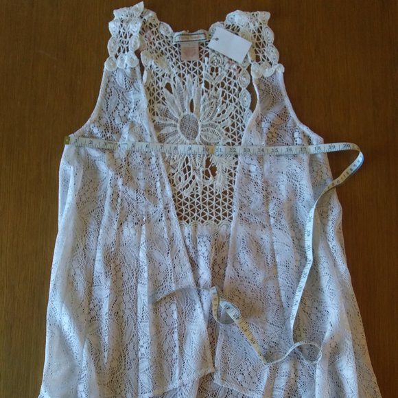 Flying Tomato | All Lace White Vest | S | New - Picture 11 of 14